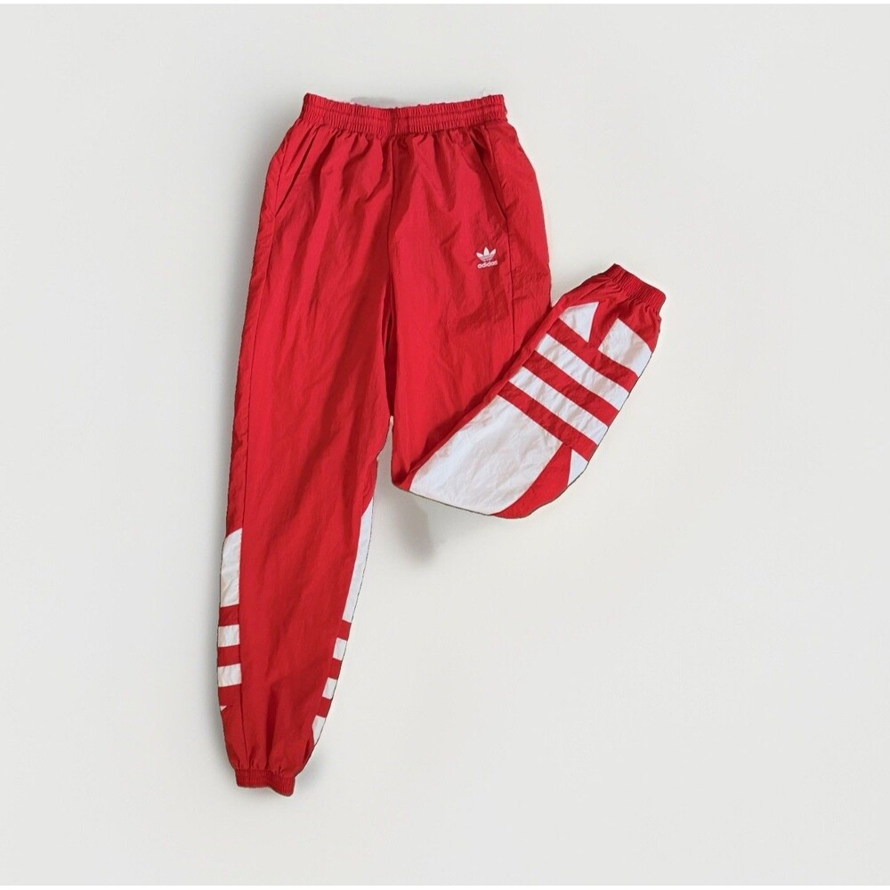 Adidas Originals Trefoil Big Logo Track Pants Joggers Lush Red White Size XS New
